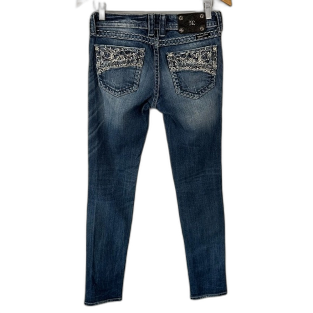 Miss Me Blue Denim Skinny Jeans Size 28 Bling Chic Cute Party